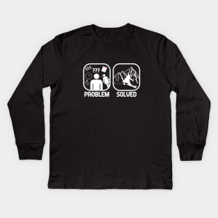 Problem Solved Skiing T shirt Kids Long Sleeve T-Shirt